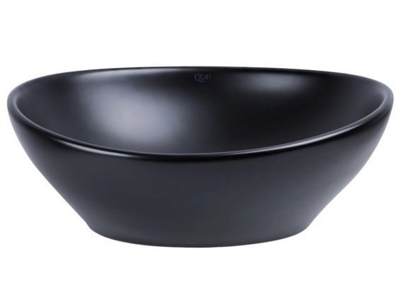 Раковина накладна Qtap Dove 415x340x140 мм, Matt Black, овальна, без донного клапана QT06116062AMB | Зображення 4