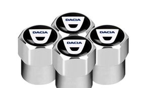 Защитные металлические колпачки Primo на ниппель, золотник автомобильных колес с логотипом Dacia - Silver