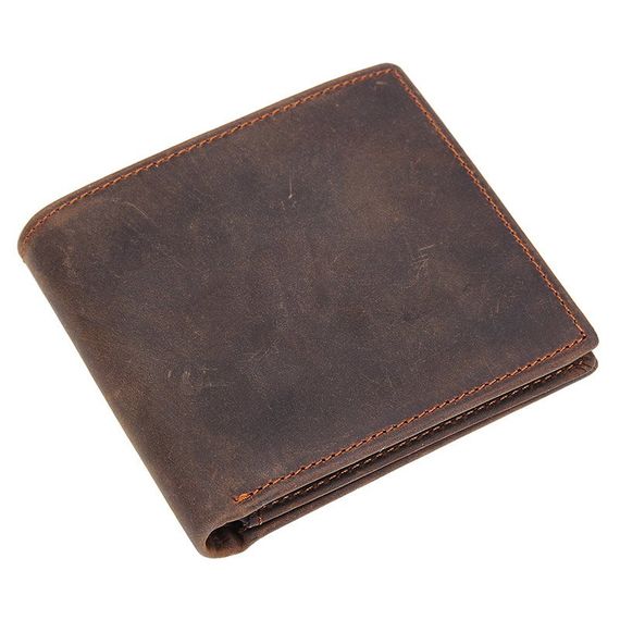 Бумажник горизонтальный в винтажной коже Vintage 14965 Коричневый
