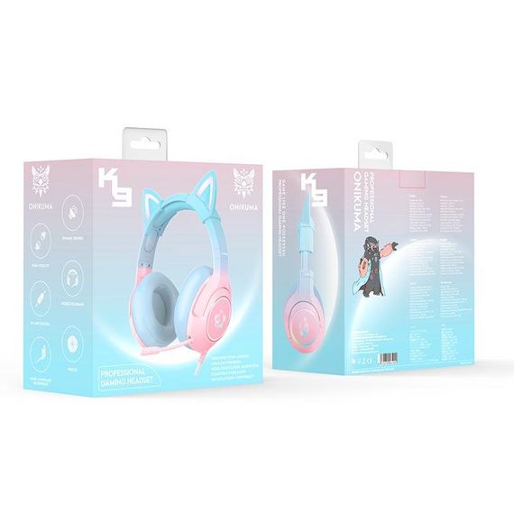 Игровые наушники ONIKUMA Gaming CAT Gradient with RGB K9 |3.5 mm| наушники с ушками | Зображення 1