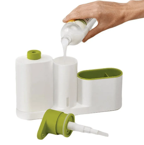 Органайзер для кухни Sink Tidy Set 3 в 1 Дозатор моющих средств + дозатор мыла + держатель кухонных принадлежностей | Зображення 2