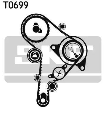 Помпа + комплект ременя ГРМ SKODA OCTAVIA, AUDI A3, SKF (VKMC01251) | Зображення 1