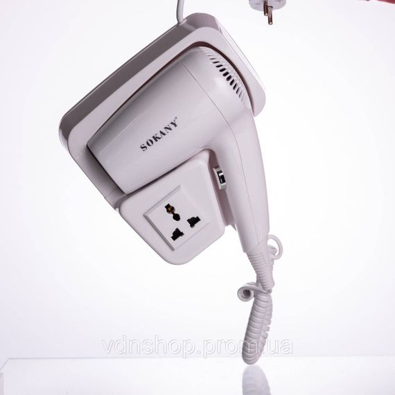 Фен настінний для сушіння волосся побутовий фен для укладання компактний потужний 1200 Вт SK-CF-2217 | Зображення 1