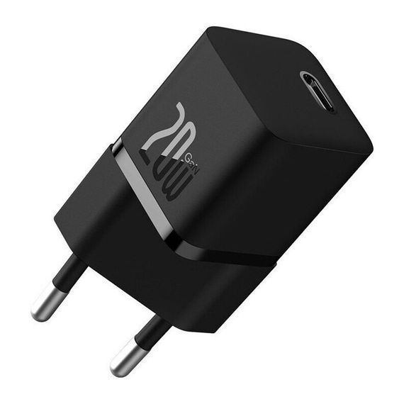 МЗП Baseus GaN5 Fast Charger (mini) PD20W (1USB-C) + кабель Type-C to Type-C (P10110900113) Cluster Black | Зображення 1