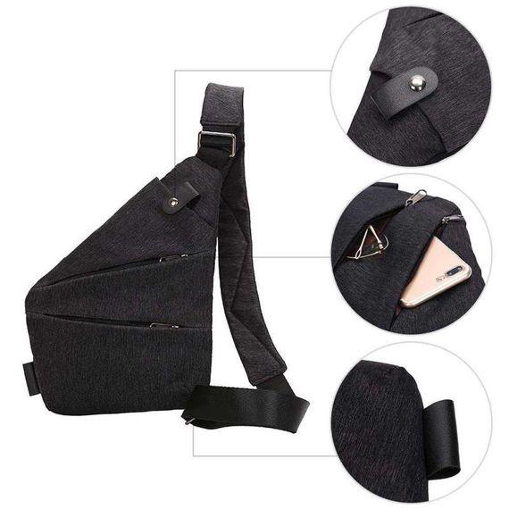 Сумка тактична Cross Body месенджер із тканини. Колір: чорний | Зображення 9