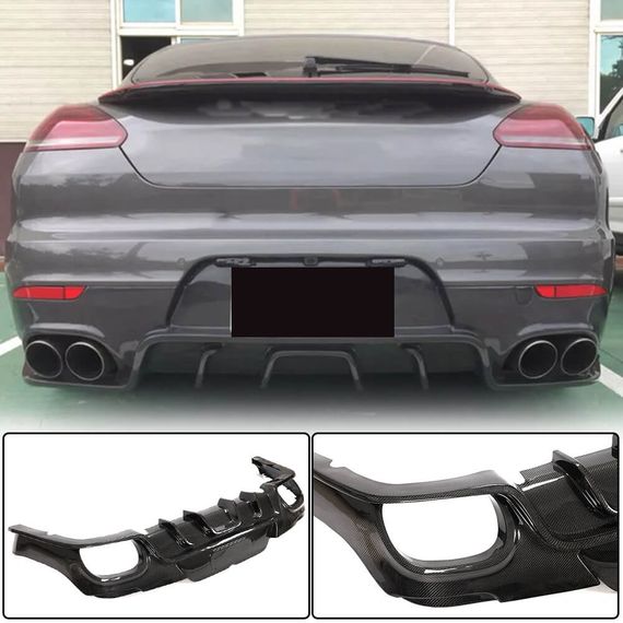 Дифузор заднього бампера (2013-2016, Карбон) для Porsche Panamera рр