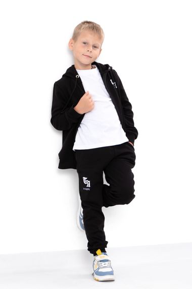 Утеплений спортивний костюм для хлопчика (Zip-худі та штани) Носи своє 92 Графітовий (p-3187-213776)