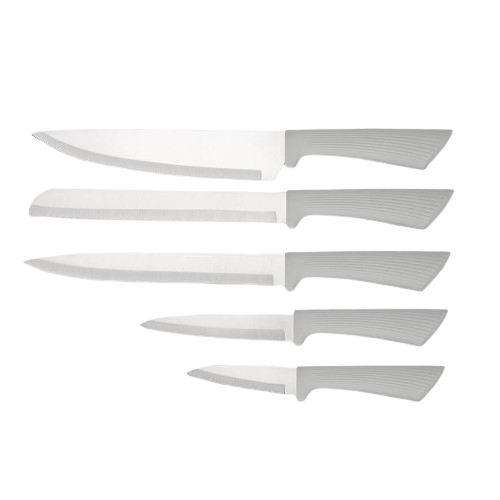 Набір ножів 8 предметів:(6шт + обробна дошка + підставка з тримачем паперових рушників) сірий MR-1413-GREY Maestro | Зображення 5