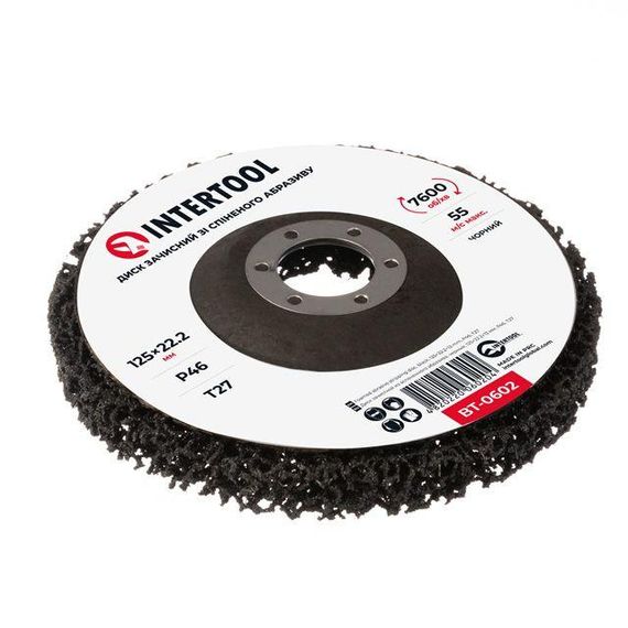 Диск зачисний з спіненого абразиву чорний 125*22.2*13 мм, P46, T27 INTERTOOL BT-0602 | Зображення 2