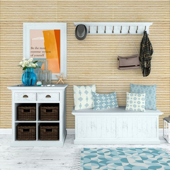 Самоклеюча декоративна 3D панель 700х700х5мм Бамбук Бежевий (077) SW-00000350 | Зображення 3