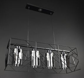 Люстра підвісна LOFT на 4 лампочки 27770 Чорний 30-100х25х71 см.