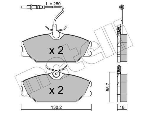 Колодки гальмівні передні Renault Laguna I 93-01 Megane I 96-03 Safrane 92-00 з датчиком  22-0142-0 | Зображення 1
