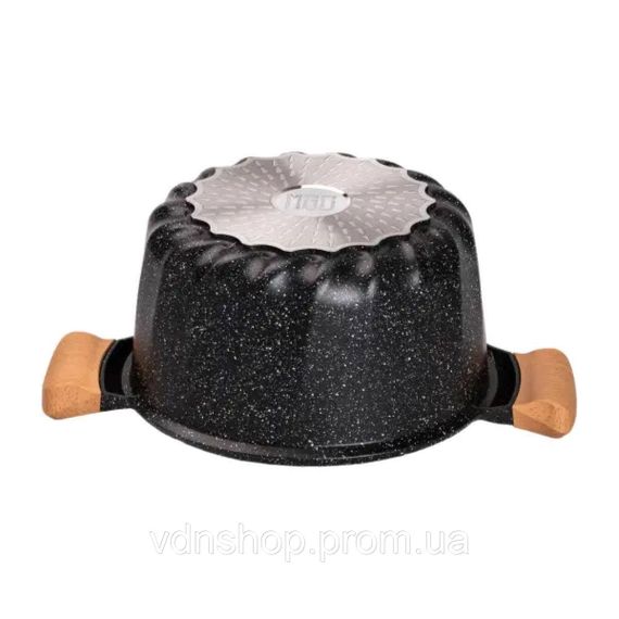 Набор посуды, 3 кастрюли, с толстодонной алюминиевой лопаткой и половником MGC, черный HP-4-401B | Зображення 4