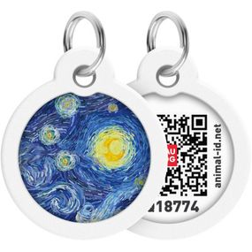 Адресник для животных WAUDOG Smart ID с QR паспортом "Водяные лилии", круг 30 мм (230-0201)