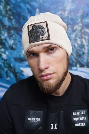 Мужская шапка «Panther» (5147-4) светлый кофе