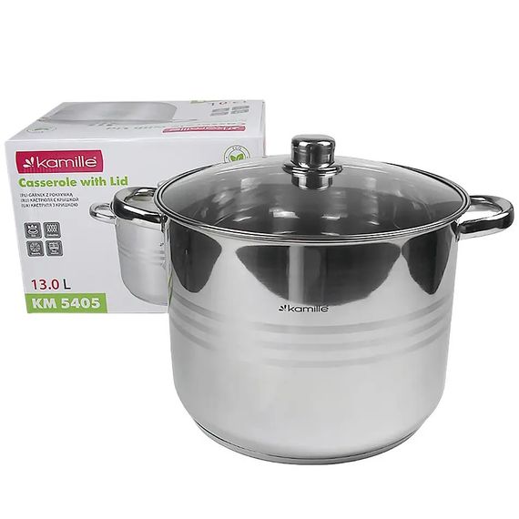 Каструля з кришкою Kamille KM-5405 13 л 28 см срібляста | Зображення 5