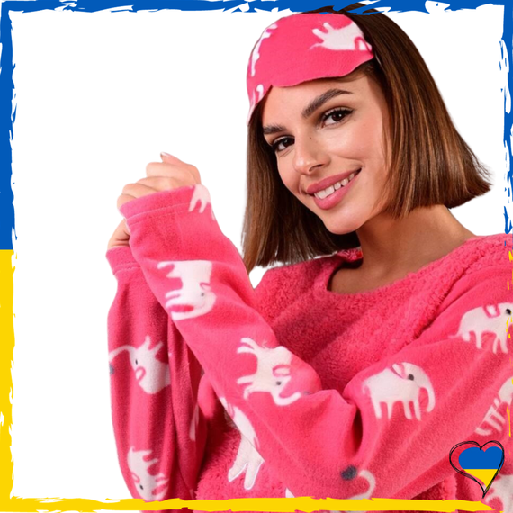 Піжама махрова рожева. Піжама тепла. Піжама фліс. Піжама жіноча, для дівчаток M, L, XL | Зображення 1