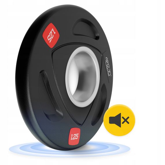 Диск олімпійський 4FIZJO 2 x 1.25 кг 51 мм металевий, прогумований Black (P-5905973401258) | Зображення 6