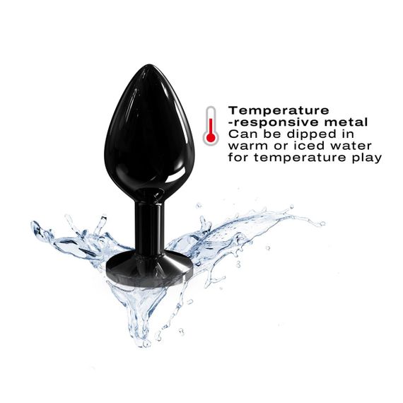 Металлическая анальная пробка с украшением в виде кристалла Dorcel - Diamond Plug BLACK M | Зображення 3