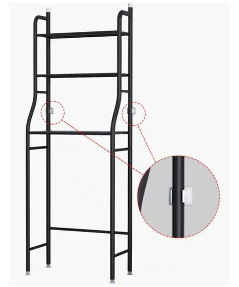 Посилена стійка над унітазом 160 см Toilet Rack офіційна, порошкове покриття, біла | Зображення 6