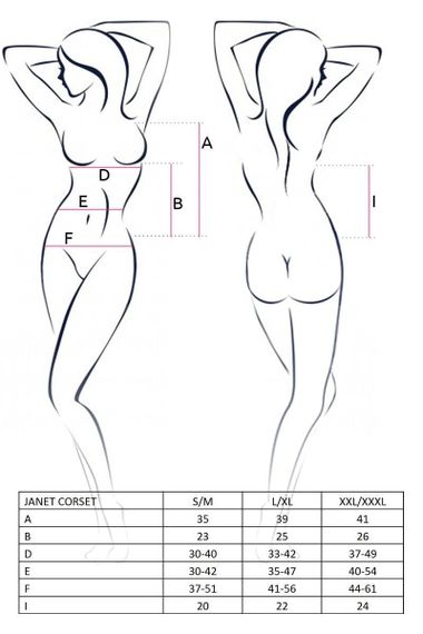 Корсет с пажами для чулок Passion JANET CORSET Белый 2XL/3XL | Зображення 1
