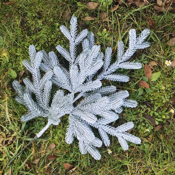 Декоративна гілка штучної хвої Traditional 60 см засніжена | Зображення 2