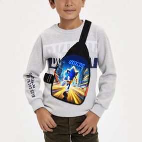 Сумка через плече дитяча Супер Сонік 29х17 см сумка слінг для хлопчика (02212)