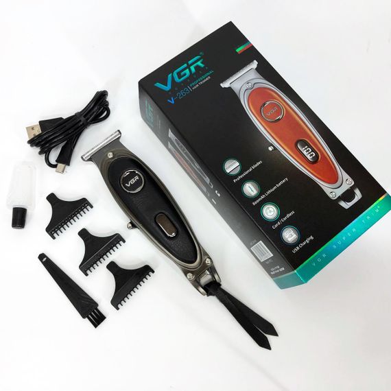 Триммер для стрижки аккумуляторный профессиональный VGR V-263, Машинка для стрижки волос и затылка ZH-58 | Зображення 4