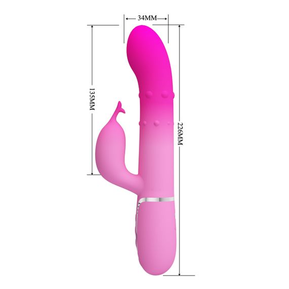 Вибратор-кролик с шариками в корпусе PRETTY LOVE Shima розовый, 22.6 х 3.4 см sexstyle | Зображення 6