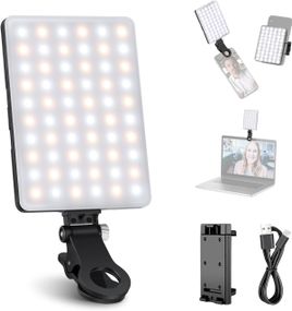 LED селфи-лампа с клипсой, аккумулятором 2000 мА·ч, светодиодный свет для телефона, ноутбука, видео фотографий