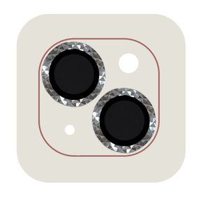 Захисне скло Metal Shine на камеру (у упак.) для Apple iPhone 15 (6.1") / 15 Plus (6.7") Срібний / Silver
