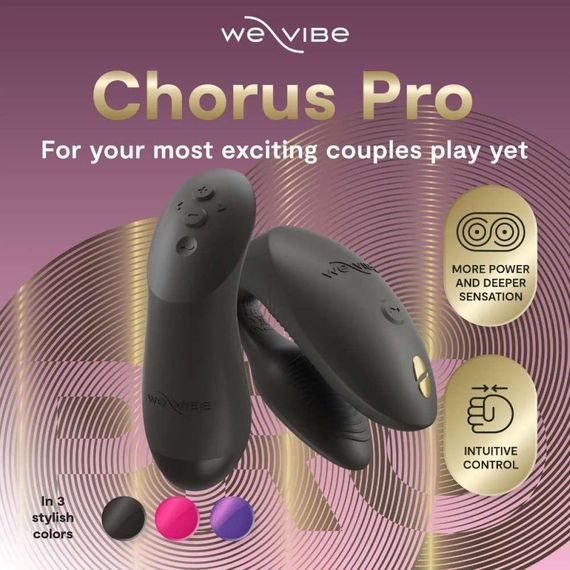 Вібратор для пар We-Vibe Chorus Pro Satin Black з пультом і додатком, чорний Sex Aura | Зображення 7