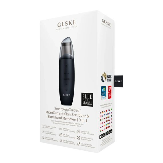 Мікрострумовий скрабер для шкіри та усунення чорних точок GESKE MicroCurrent Skin Scrubber&Blackhead Remover 9в1 magenta, Чорний | Зображення 7