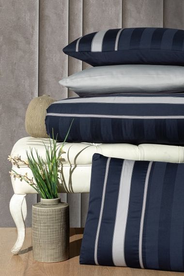 Постільна білизна First Choice Deluxe Satin DARK 160х220 см сімейний Artwel Navy Blue | Зображення 1