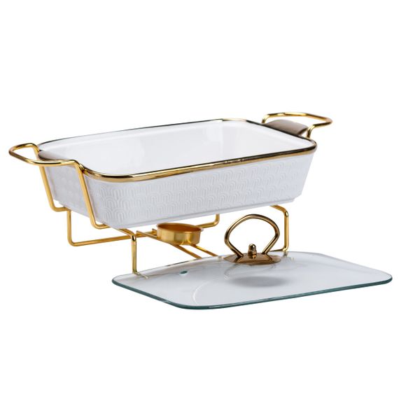 Мармит фарфоровый на 1 литр на металической подставке HP1013 | Зображення 3