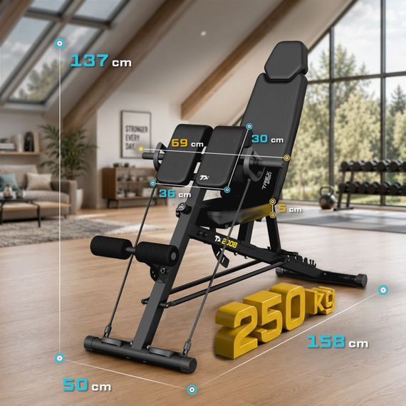 Лавка тренувальна Trex Sport TX-200B із партою Скотта | Зображення 1