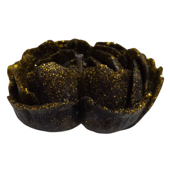 Свічка низькотемпературна у вигляді троянди з глітером GlowKink чорна, М Sex Aura | Зображення 3