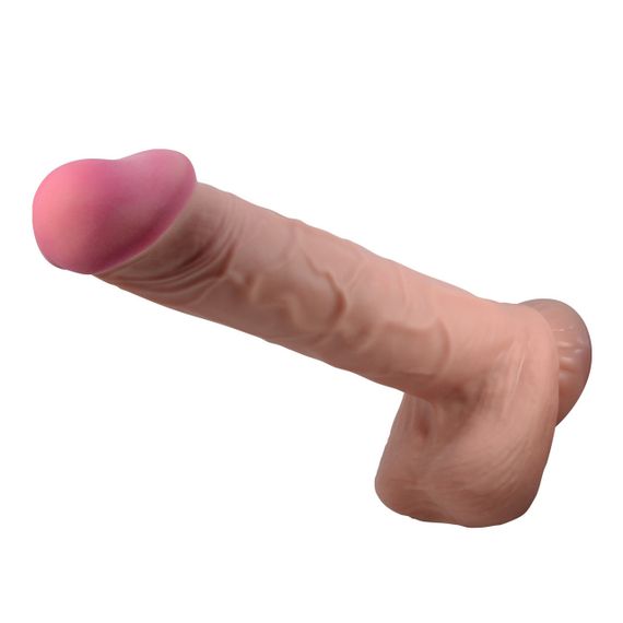Фаллоимитатор BAILE Sliding Skin 10,2'' Flesh Suction base Bendable TPR Sex Aura | Зображення 9