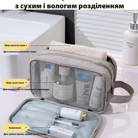Органайзер-косметичка дорожня Love You 59039 25.5х10х14.5 см темно-синій | Зображення 6