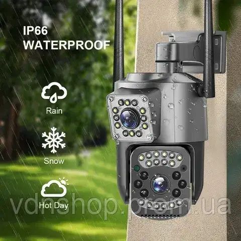 Вулична WIFI камера відеоспостереження поворотна Smart Home Camera SC03 V380 Pro на два об'єктиви | Зображення 2