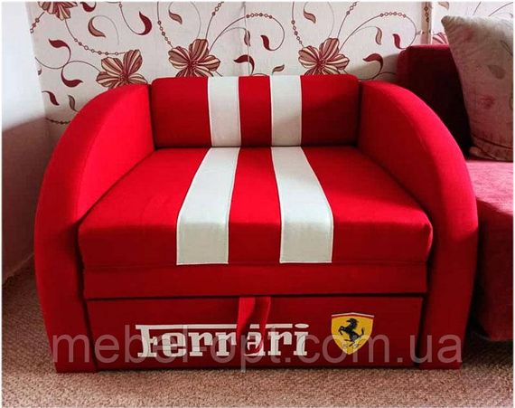 Детское раскладное кресло-кровать Smart SM 002 Ferrari красный с ящиком для белья, для детей и подростков | Зображення 2