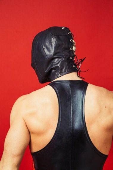 Закритий шкіряний капюшон D&A Deprivation mask Leather Sex Aura | Зображення 1