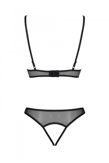 Комплект Passion браллет с ажурным лифом и открытыми трусиками Christa Set, Черный, L, XL, L/XL | Зображення 3