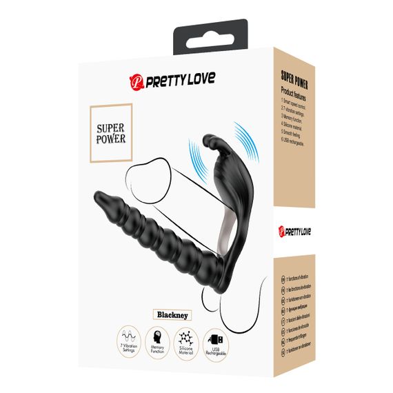 Насадка на член для подвійного проникнення - Pretty Love Blackney Vibrating Enhacer Black sexstyle | Зображення 9