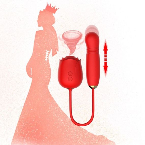 Вакуумный стимулятор в виде розы Every Night Toys с пульсацией, красный Sex Aura | Зображення 9