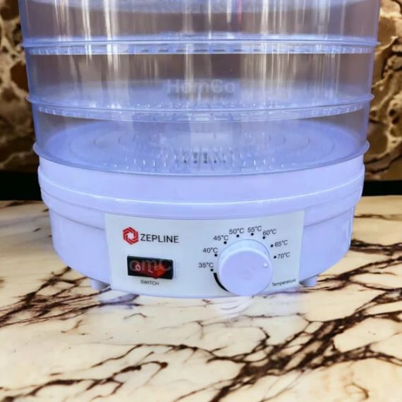 Сушарка для фруктів та овочів ZP-029 Сушильний апарат дегідратор 800W 5 секцій Сіра | Зображення 1