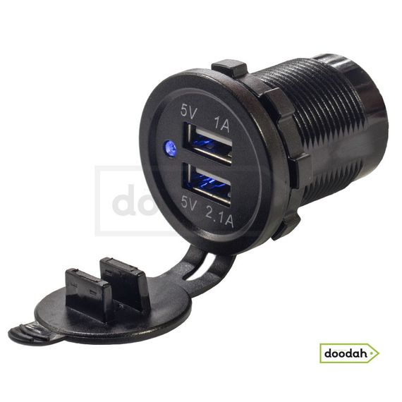 Авто / Мото USB зарядний пристрій Recessed PRO S, IP54, 2,1А