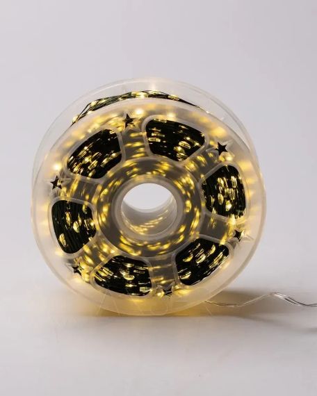 Світлодіодна гірлянда Роса 200 метрів, діоди теплого білого кольору на зеленому дроті, 2000 LED, з пультом керування | Зображення 2