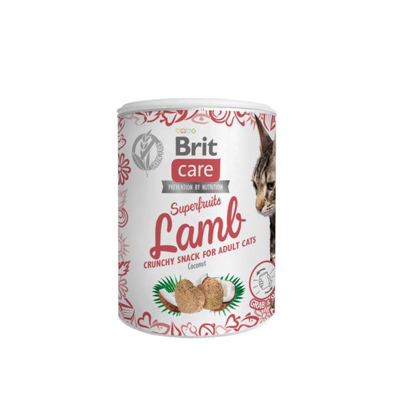 Ласощі Brit Care Superfruits Snack Lamb д/котів з ягням і кокосом 100 г