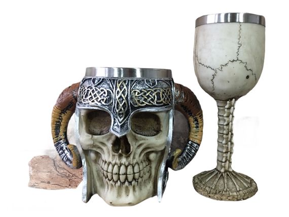 Подарунковий набір Чашка Бокал 3D GL Череп у Трещинах Великі Подарунок | Зображення 4